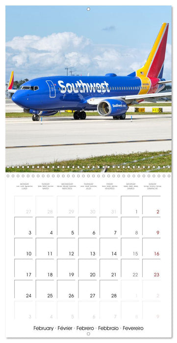 North American Airliners (CALVENDO Monthly Calendar 2025)