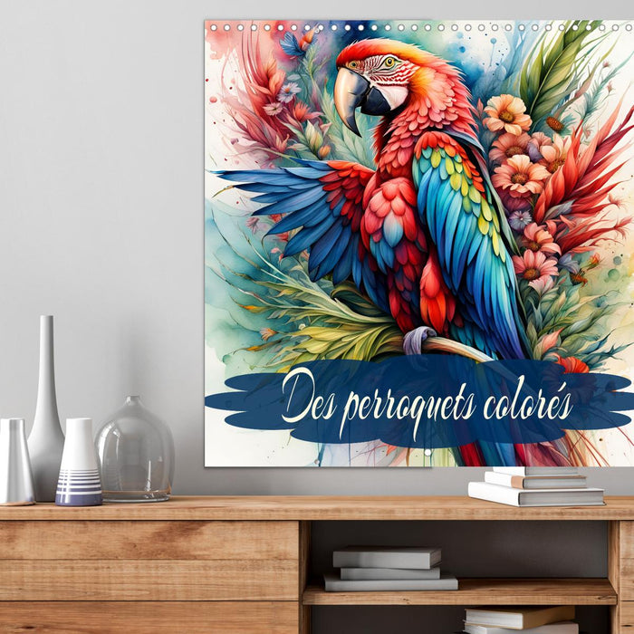 Des perroquets colorés (CALVENDO Calendrier mensuel 2025)