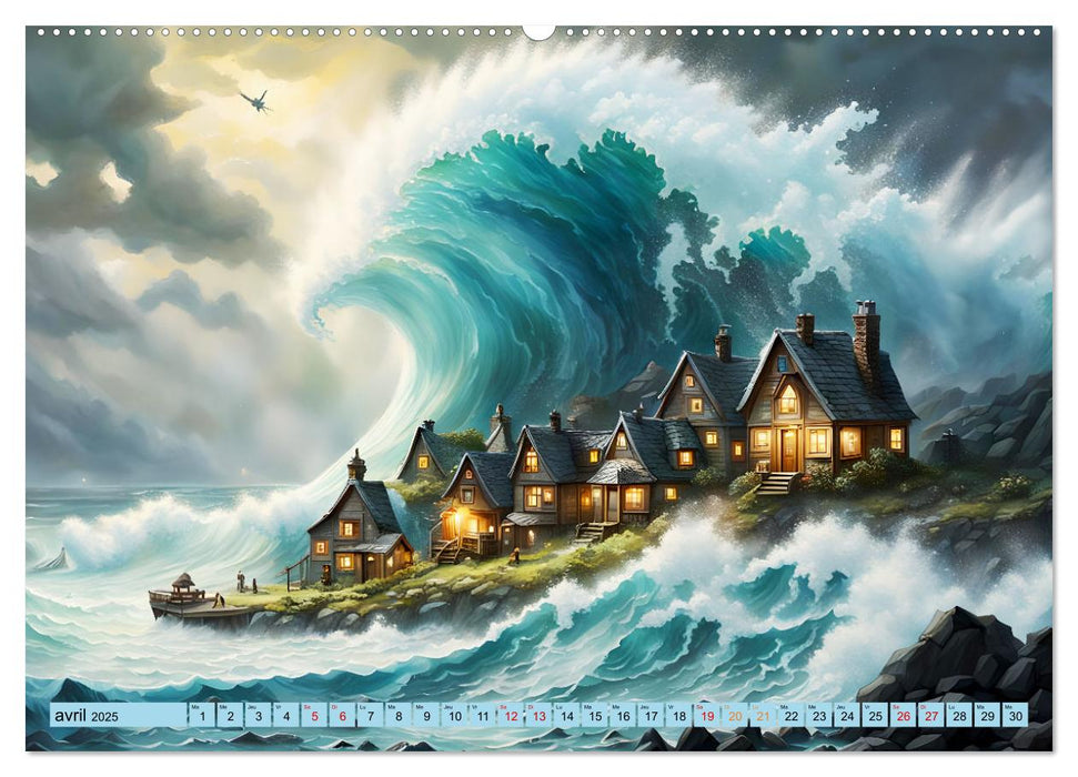 Vagues en colère (CALVENDO Calendrier mensuel 2025)