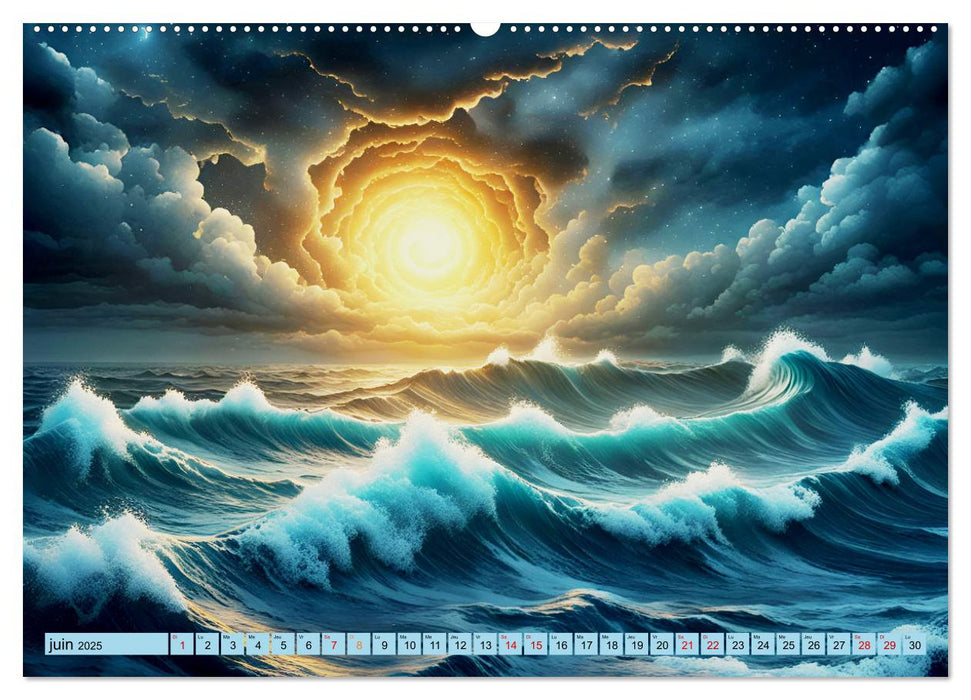 Vagues en colère (CALVENDO Calendrier mensuel 2025)