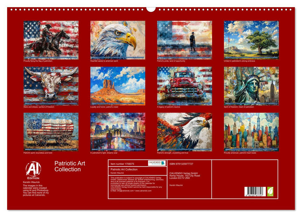 Patriotic Art Collection (CALVENDO Monthly Calendar 2025)