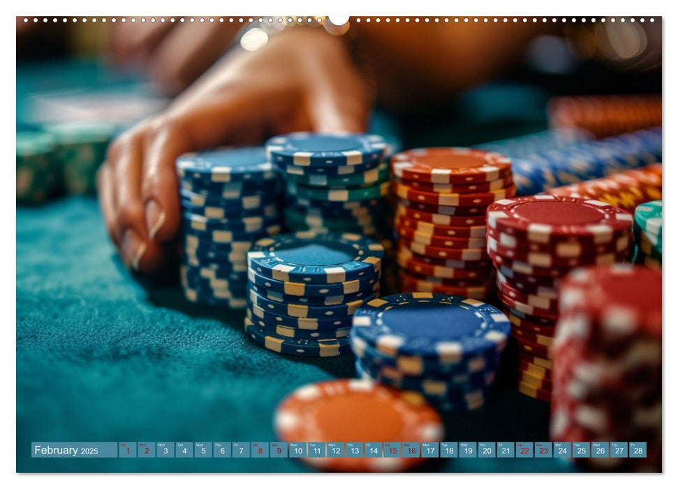 Texas Hold'em Poker Faces (CALVENDO Monthly Calendar 2025)