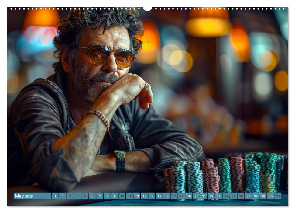 Texas Hold'em Poker Faces (CALVENDO Monthly Calendar 2025)