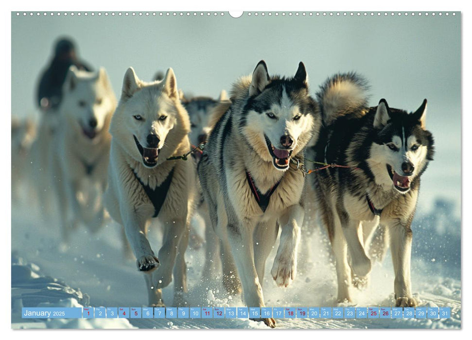 Sled Dogs - the Dream of Running (CALVENDO Monthly Calendar 2025)