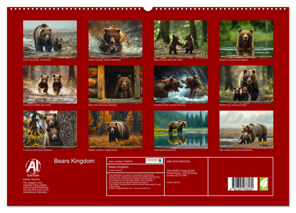 Bears Kingdom (CALVENDO Premium-Calendar 2025)