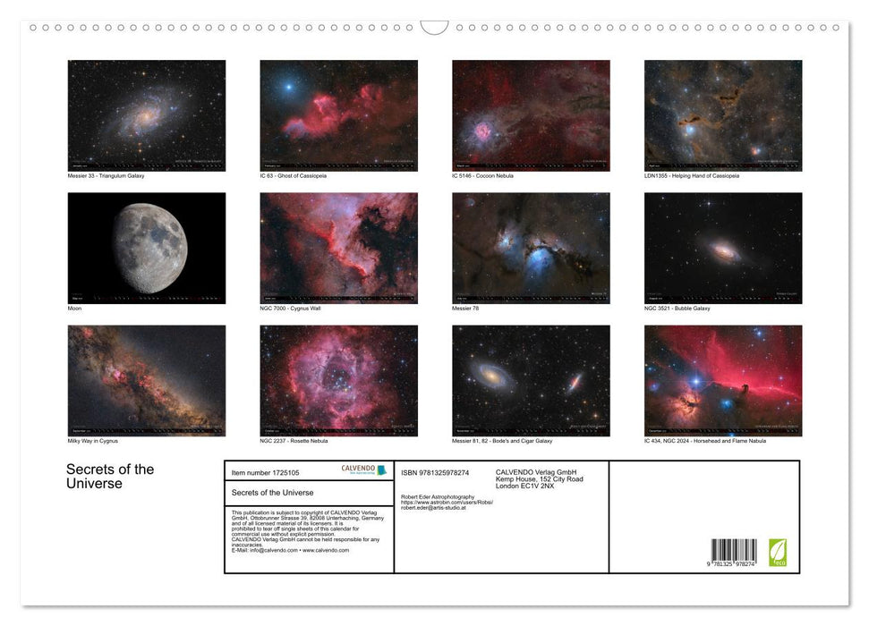 Secrets of the Universe (CALVENDO Monthly Calendar 2025)