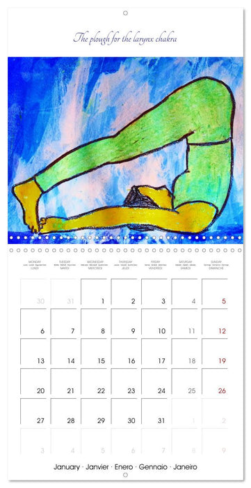 Yoga Power colours - Yoga asanas in relation to the chakras (CALVENDO Monthly Calendar 2025)