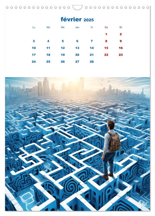 Les énigmes du labyrinthe (CALVENDO Calendrier mensuel 2025)