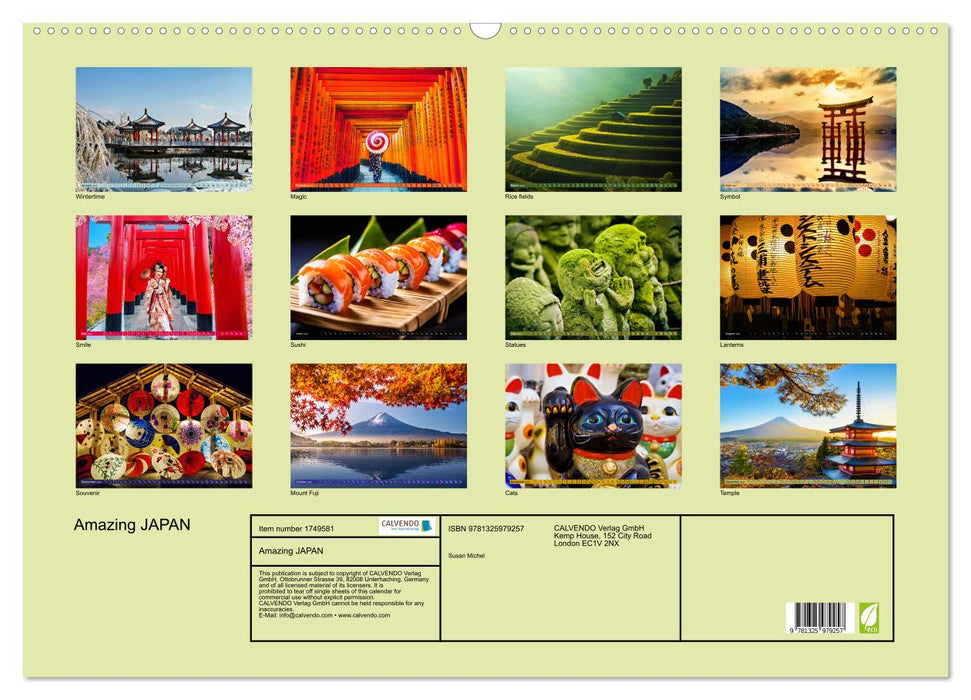 Amazing JAPAN (CALVENDO Monthly Calendar 2025)