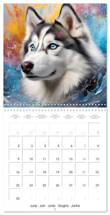 Colourful Splash Dogs (CALVENDO Monthly Calendar 2025)