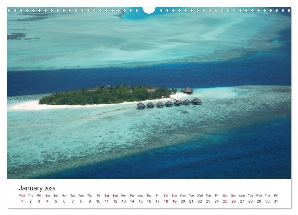 Maldives from above (CALVENDO Monthly Calendar 2025)