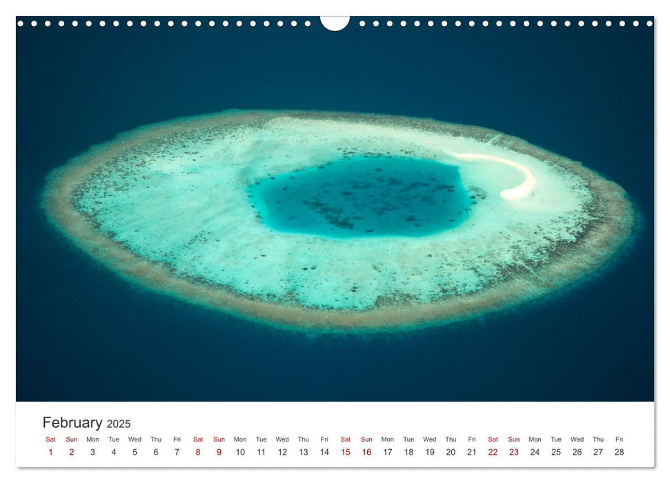 Maldives from above (CALVENDO Monthly Calendar 2025)