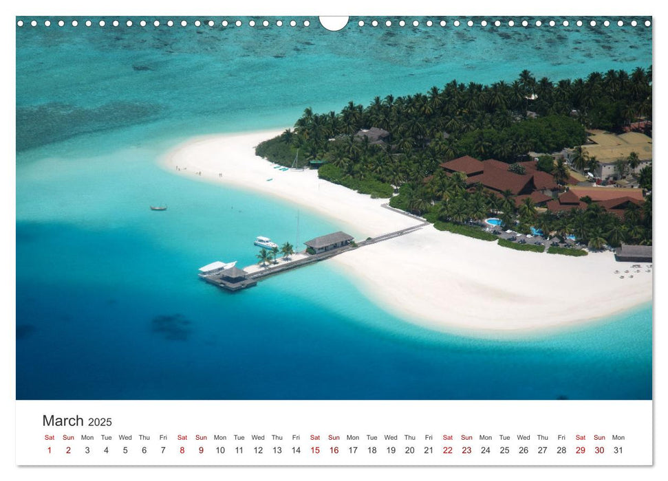 Maldives from above (CALVENDO Monthly Calendar 2025)