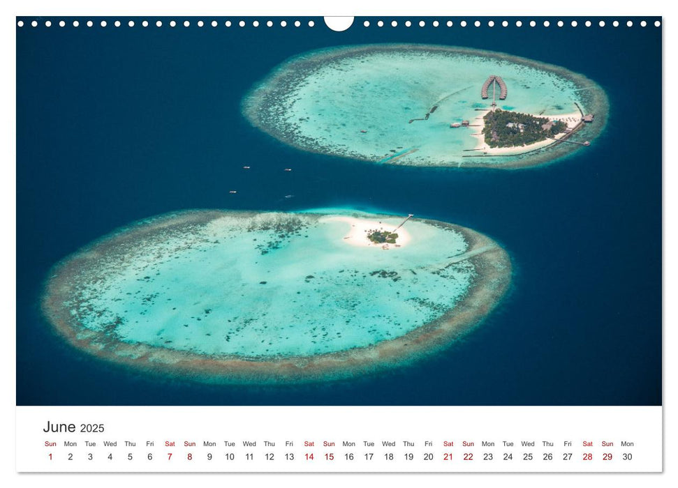 Maldives from above (CALVENDO Monthly Calendar 2025)