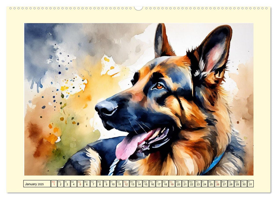 German Shepherds - classics around the globe (CALVENDO Monthly Calendar 2025)