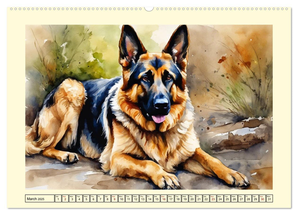 German Shepherds - classics around the globe (CALVENDO Monthly Calendar 2025)