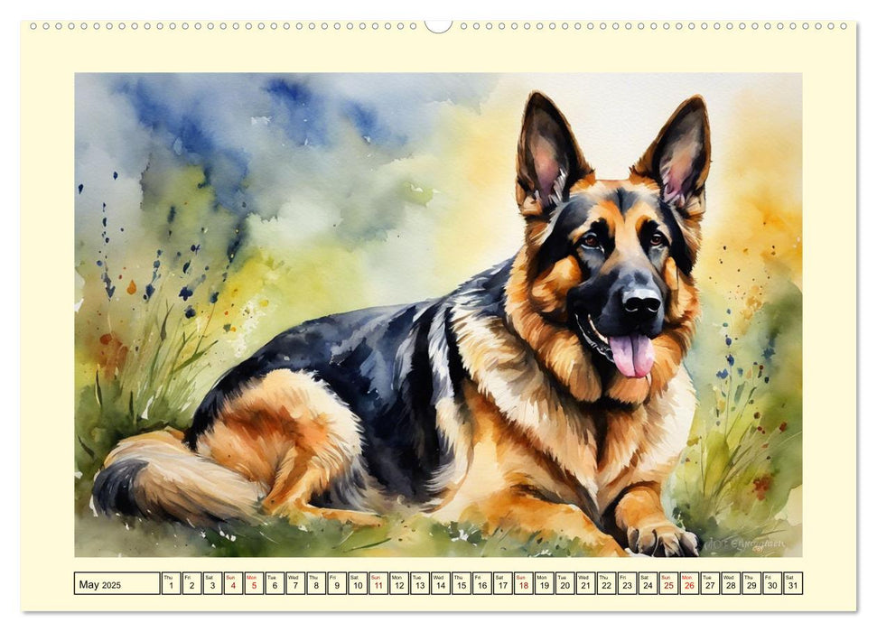 German Shepherds - classics around the globe (CALVENDO Monthly Calendar 2025)