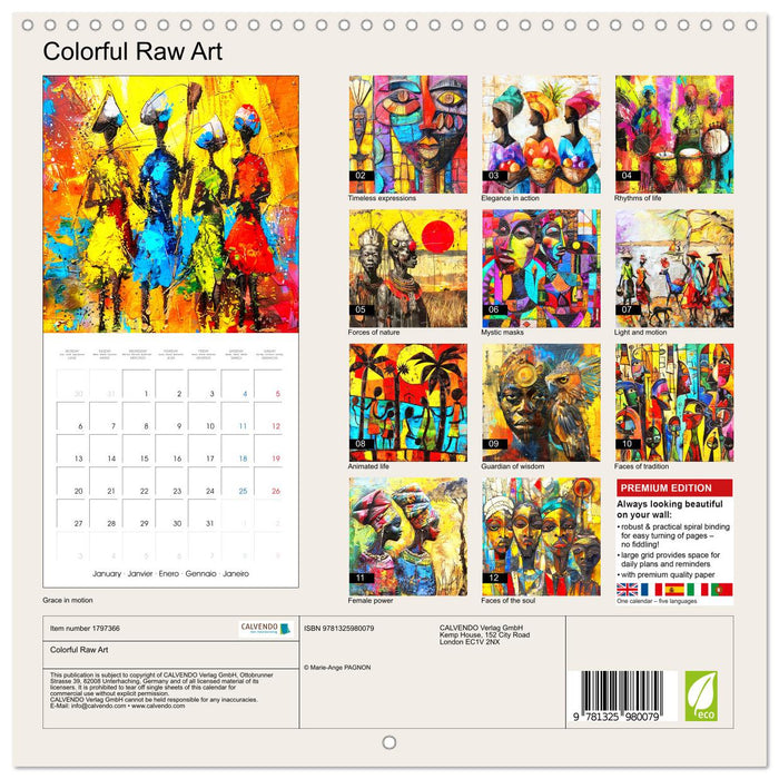 Colorful Raw Art (CALVENDO Monthly Calendar 2025)