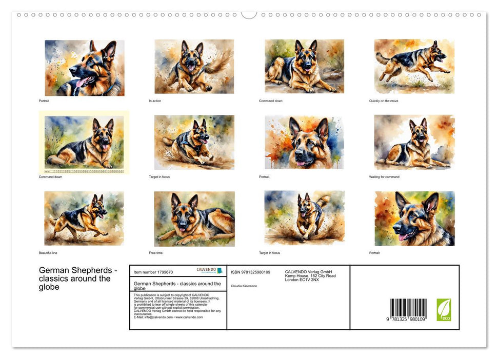 German Shepherds - classics around the globe (CALVENDO Premium-Calendar 2025)