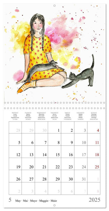 My faithful companions - Watercolours of a love for cats (CALVENDO Monthly Calendar 2025)