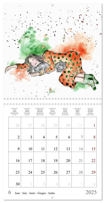 My faithful companions - Watercolours of a love for cats (CALVENDO Monthly Calendar 2025)