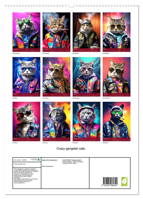 Crazy gangster cats (CALVENDO Premium-Calendar 2025)