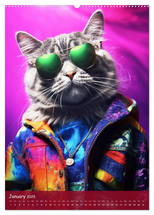 Crazy gangster cats (CALVENDO Premium-Calendar 2025)