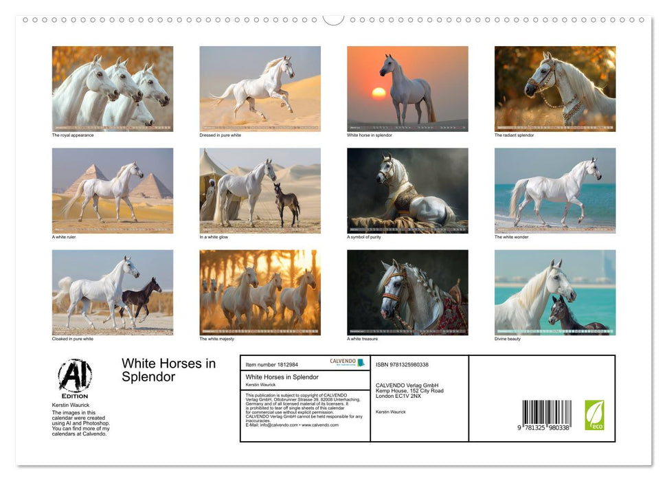 White Horses in Splendor (CALVENDO Premium-Calendar 2025)