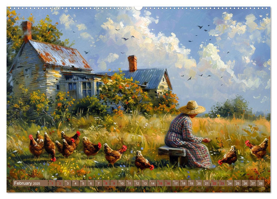 Life on a Farm in Old America (CALVENDO Monthly Calendar 2025)