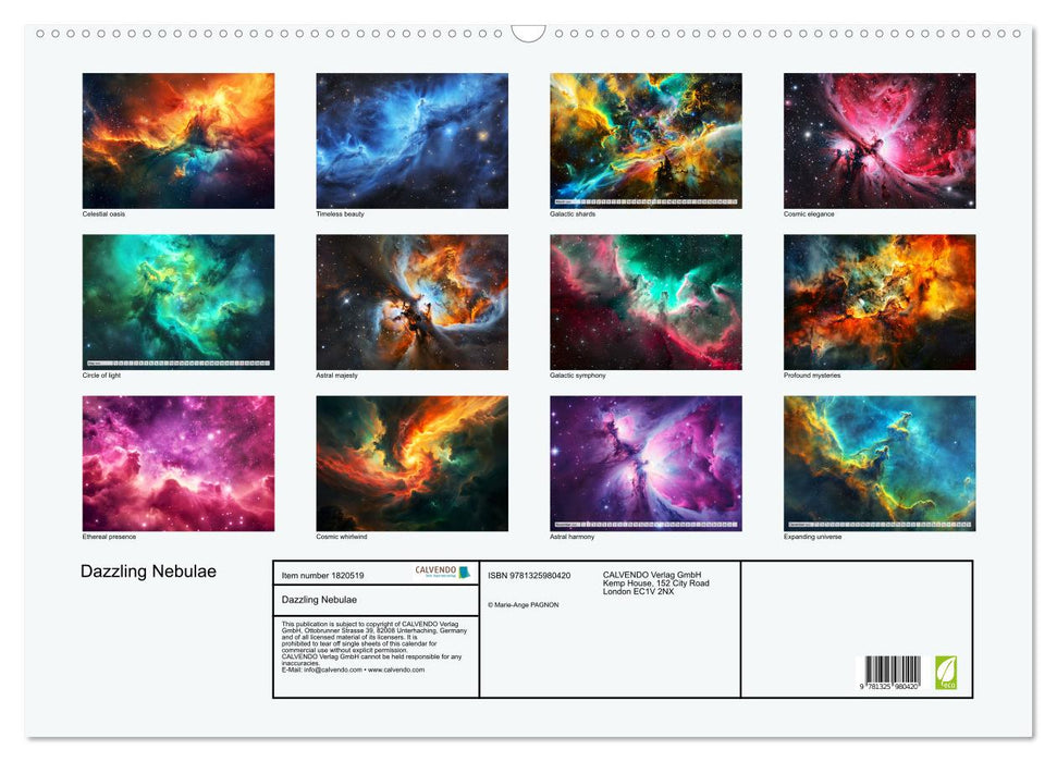 Dazzling Nebulae (CALVENDO Monthly Calendar 2025)