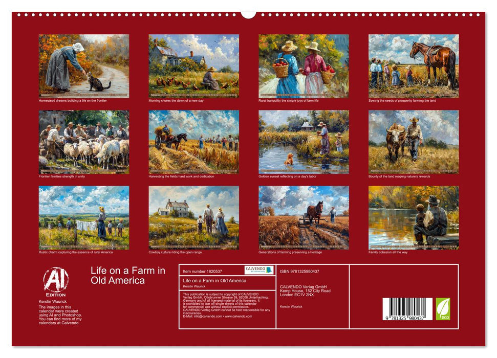 Life on a Farm in Old America (CALVENDO Premium-Calendar 2025)