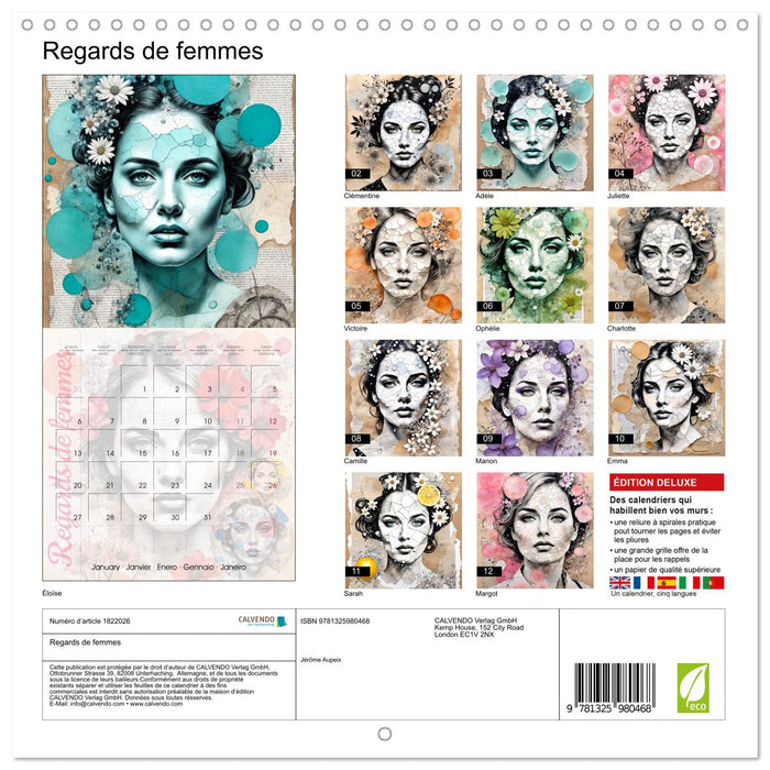 Regards de femmes (CALVENDO Calendrier mensuel 2025)