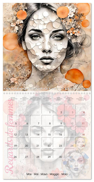 Regards de femmes (CALVENDO Calendrier mensuel 2025)