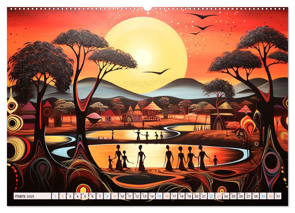 Scènes de vie africaine (CALVENDO Calendrier mensuel 2025)