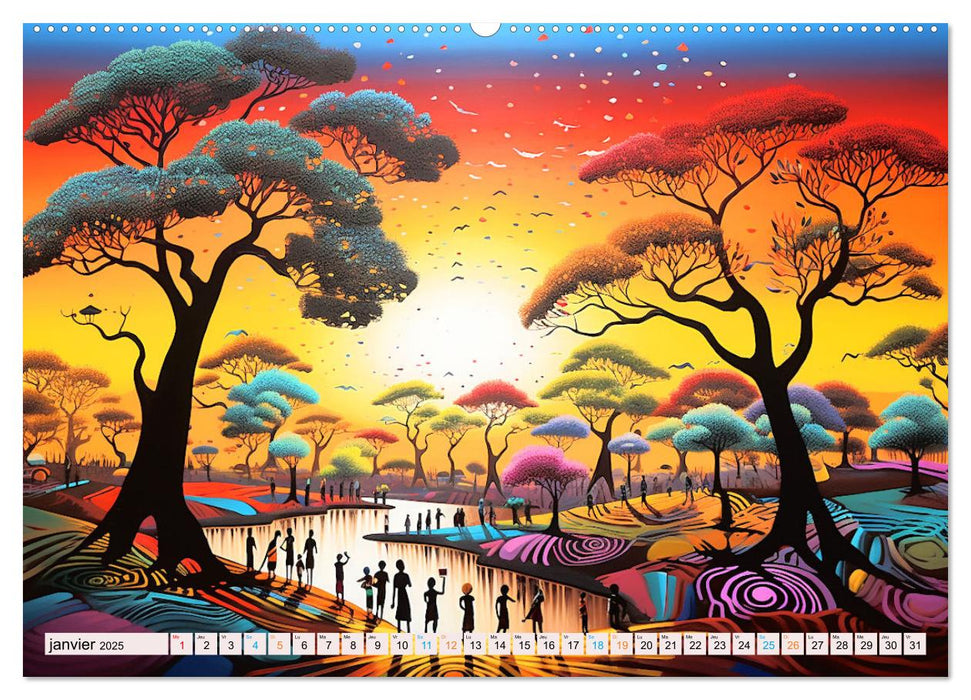 Scènes de vie africaine (CALVENDO Calendrier supérieur 2025)