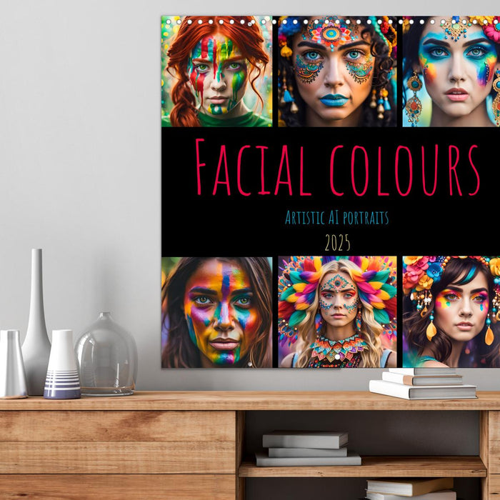 Facial colours - Artistic AI portraits (CALVENDO Monthly Calendar 2025)