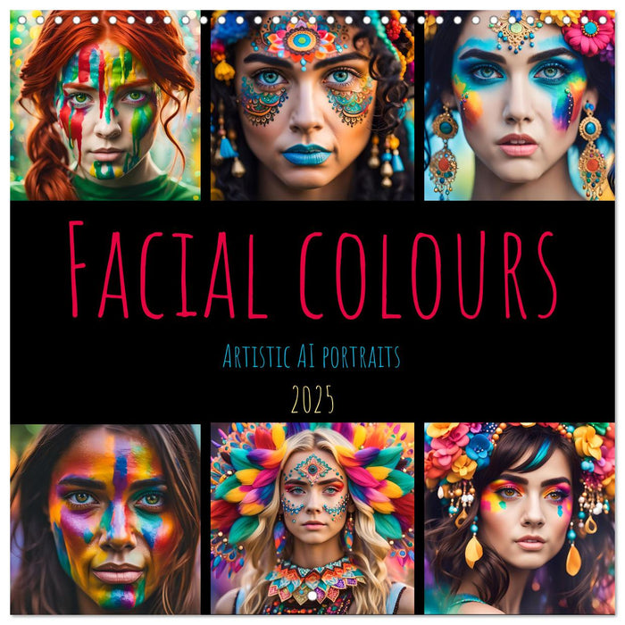 Facial colours - Artistic AI portraits (CALVENDO Monthly Calendar 2025)