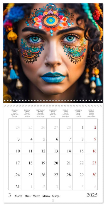 Facial colours - Artistic AI portraits (CALVENDO Monthly Calendar 2025)