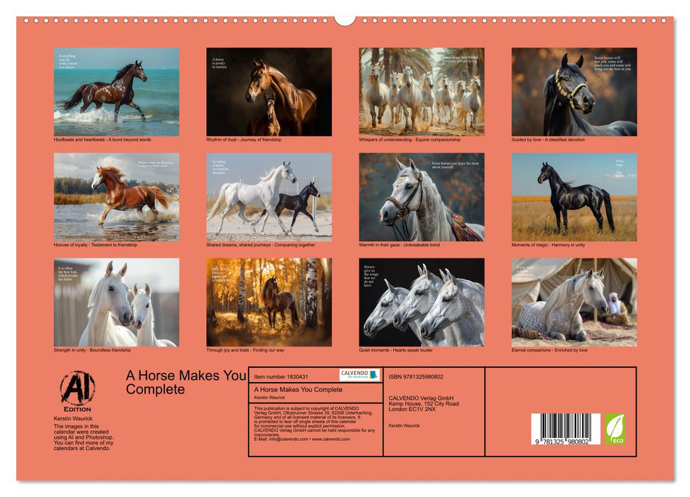 A Horse Makes You Complete (CALVENDO Premium-Calendar 2025)