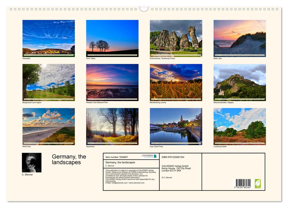 Germany, the landscapes (CALVENDO Monthly Calendar 2025)