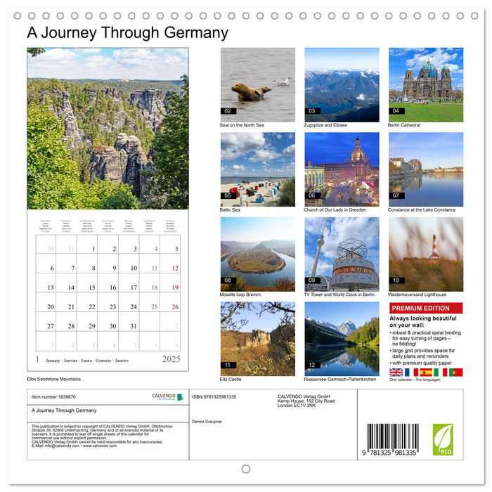 A Journey Through Germany (CALVENDO Monthly Calendar 2025)