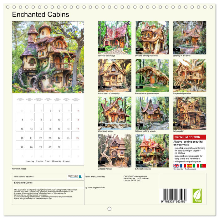 Enchanted Cabins (CALVENDO Monthly Calendar 2025)