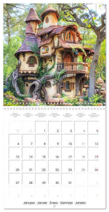 Enchanted Cabins (CALVENDO Monthly Calendar 2025)