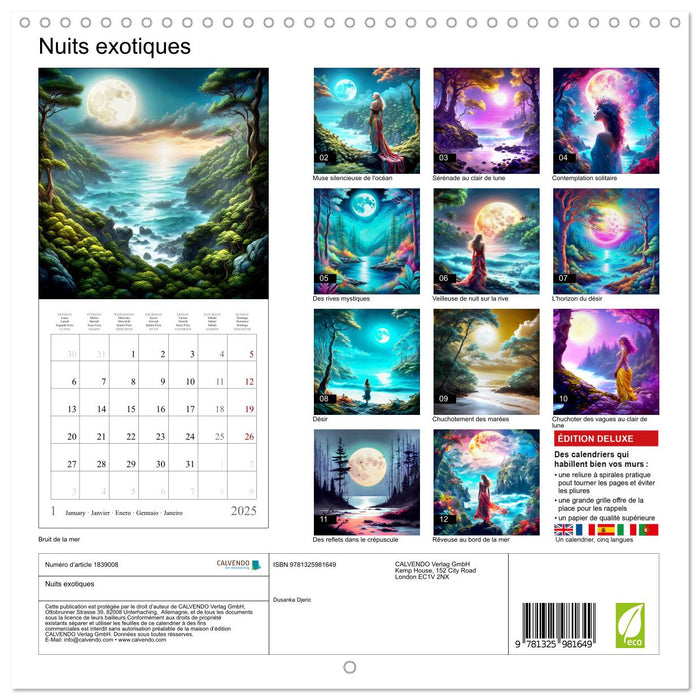 Nuits exotiques (CALVENDO Calendrier mensuel 2025)