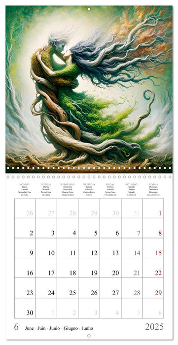 Arbres de l'amour (CALVENDO Calendrier mensuel 2025)