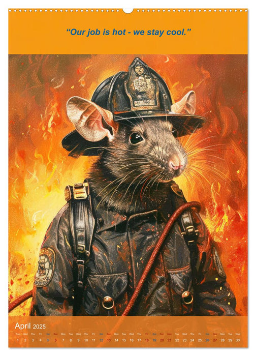 The beastly funny firefighters (CALVENDO Monthly Calendar 2025)