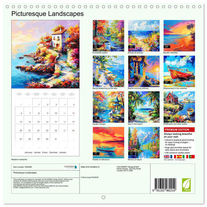 Picturesque Landscapes (CALVENDO Monthly Calendar 2025)