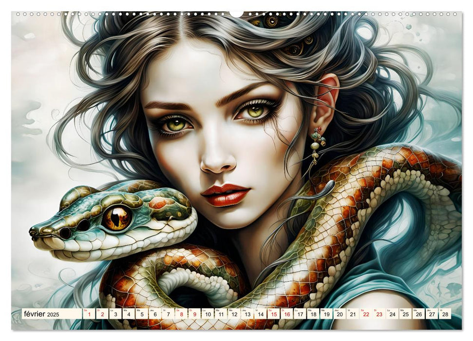 Adoratrice de serpents (CALVENDO Calendrier mensuel 2025)