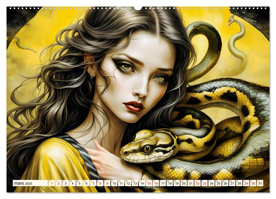 Adoratrice de serpents (CALVENDO Calendrier mensuel 2025)