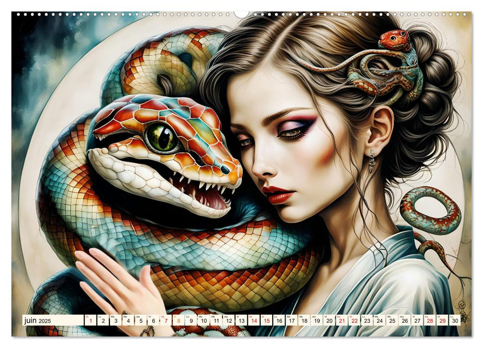 Adoratrice de serpents (CALVENDO Calendrier mensuel 2025)